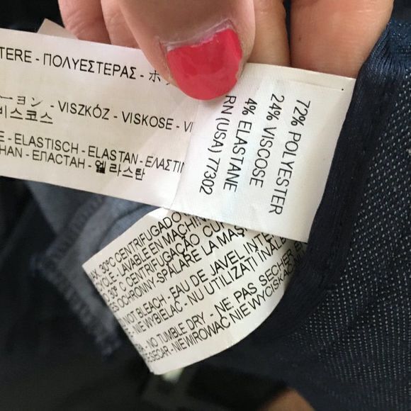 ZARA BASIC STRAIGHT LEG DRESS PANTS LIGHTWEIGHT NAVY BLUE WOMENS SIZE L - Picture 8 of 8